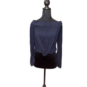 Bailey 44 Off Shoulder peasant tie waste top XS
